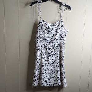 Lola & Grace White and Black Polka Dot Mini Flowy  Dress  XL